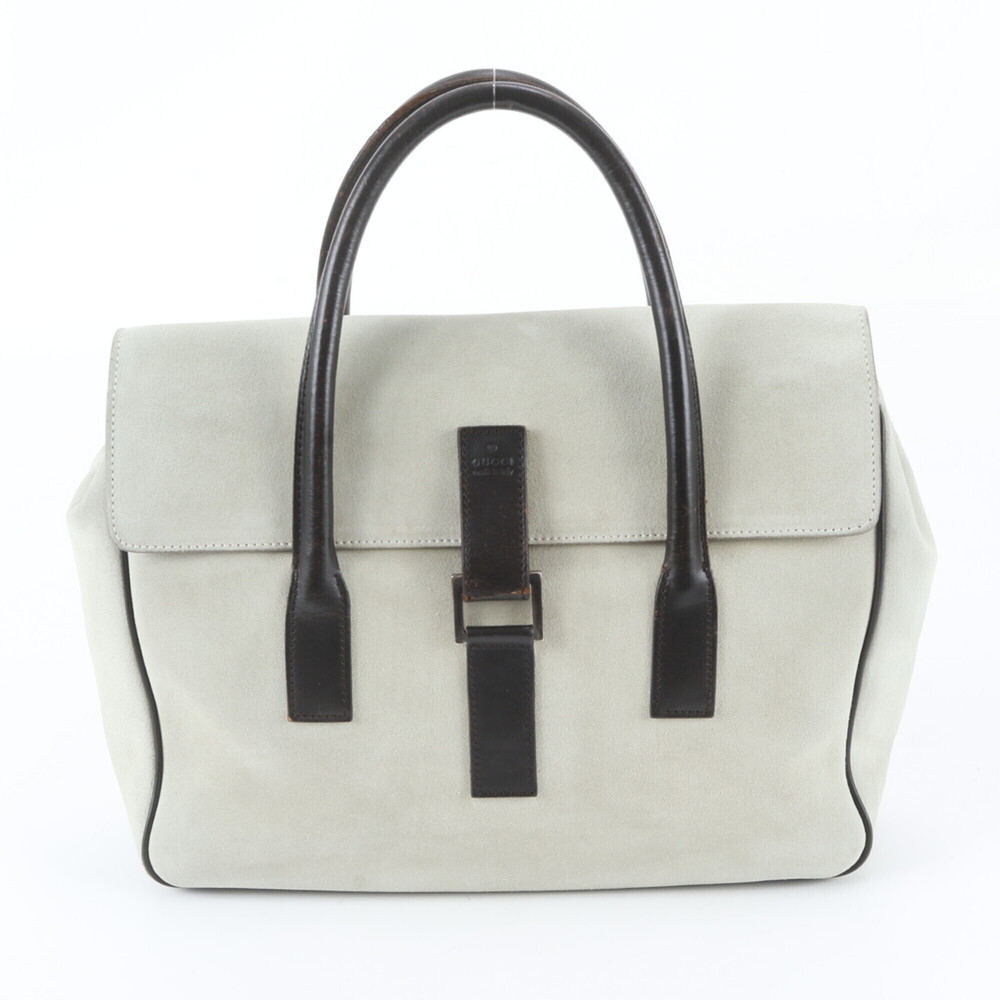 Gucci 000 0844 Leather Tote Bag Shoulder Handbag Brown Silver Hardware Women's